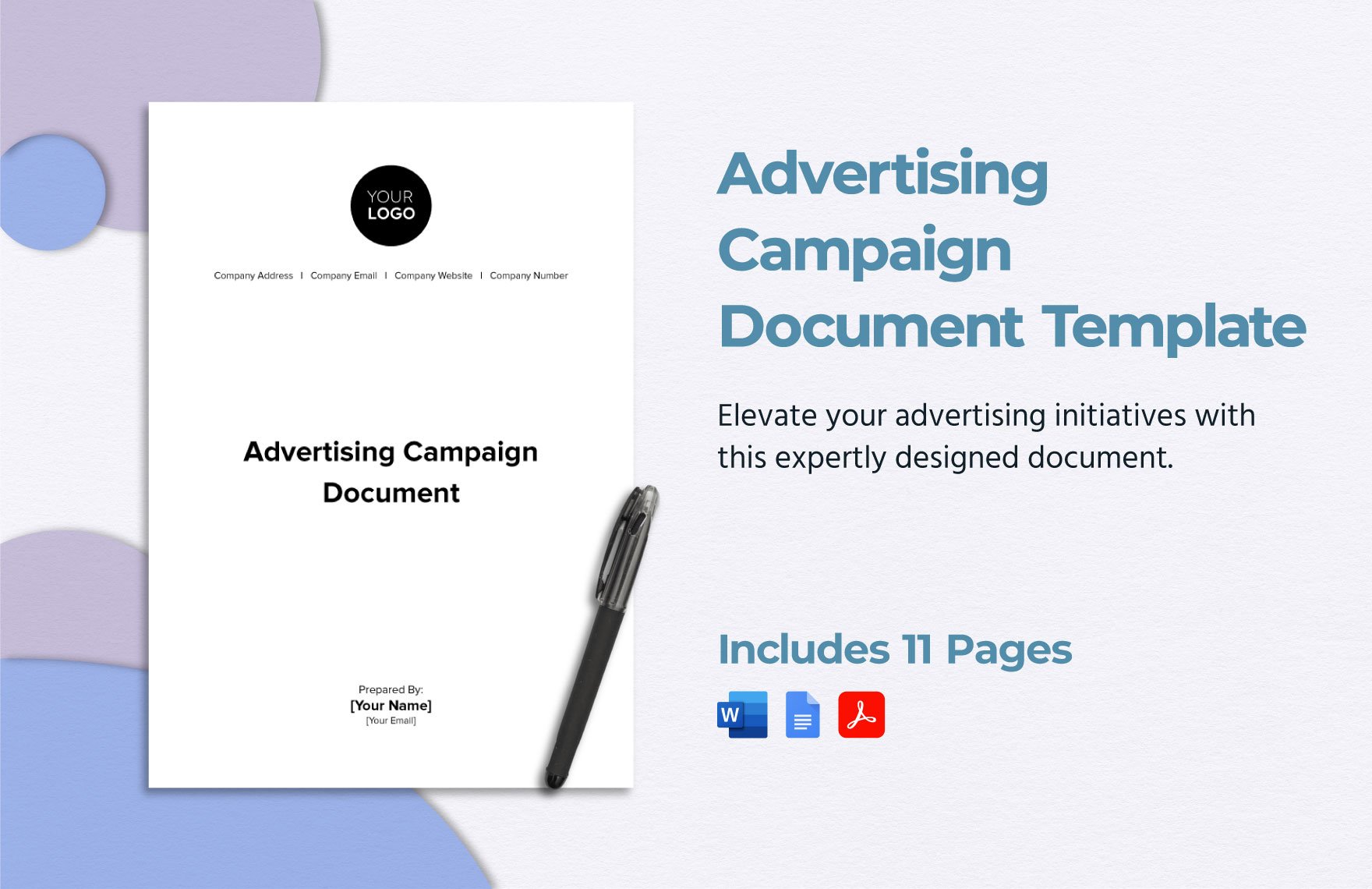 Advertising Campaign Document Template in Word, Google Docs, PDF