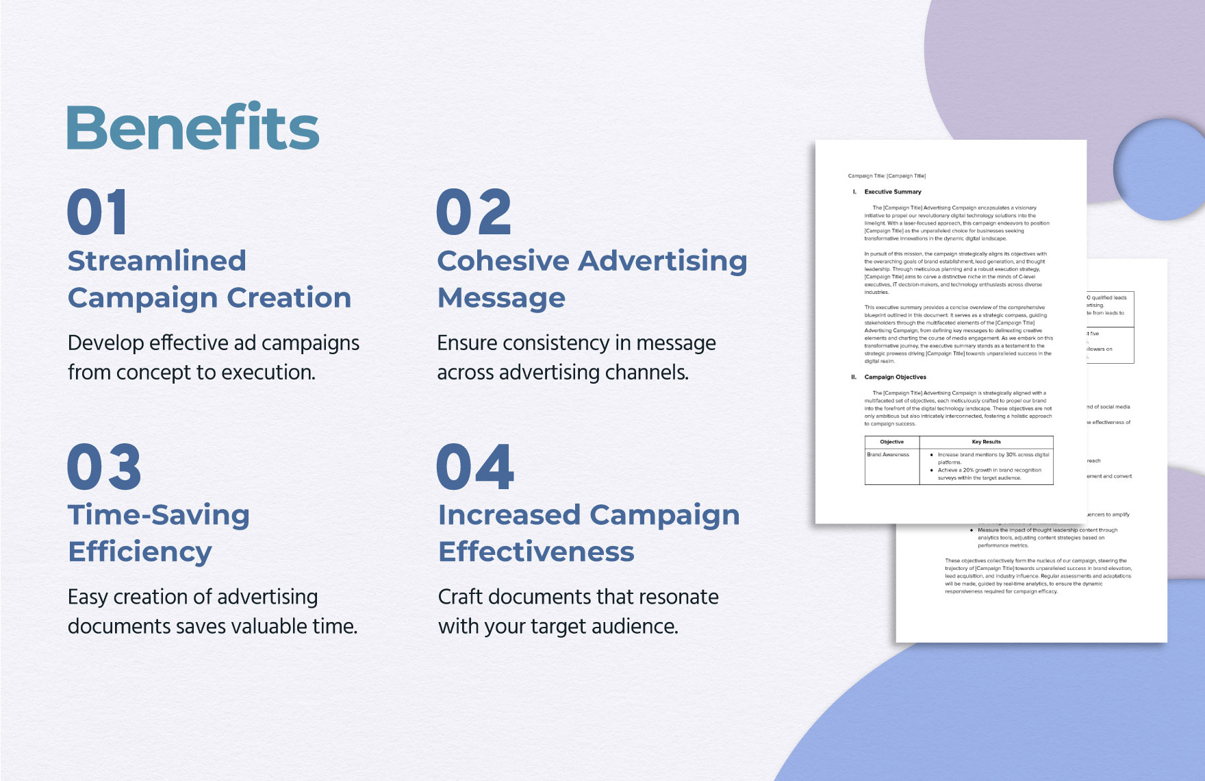 Advertising Campaign Document Template