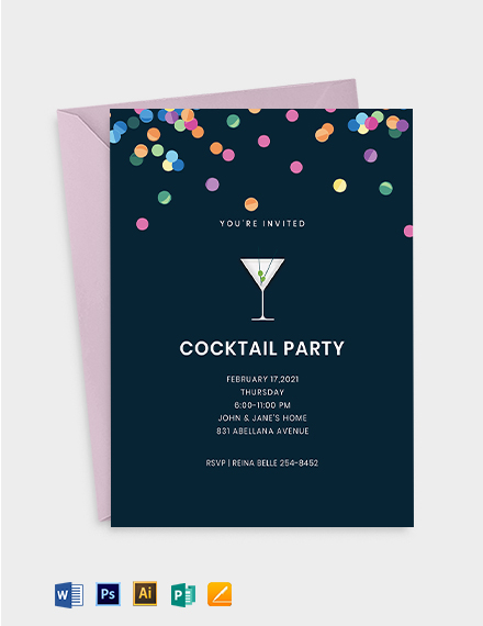 13 Cocktail Party Invitation Templates Free Downloads Template