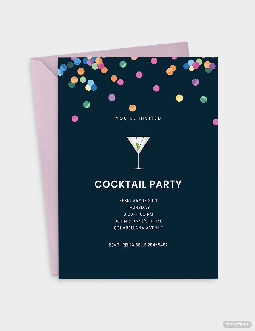 Cocktail Invitation Card Template