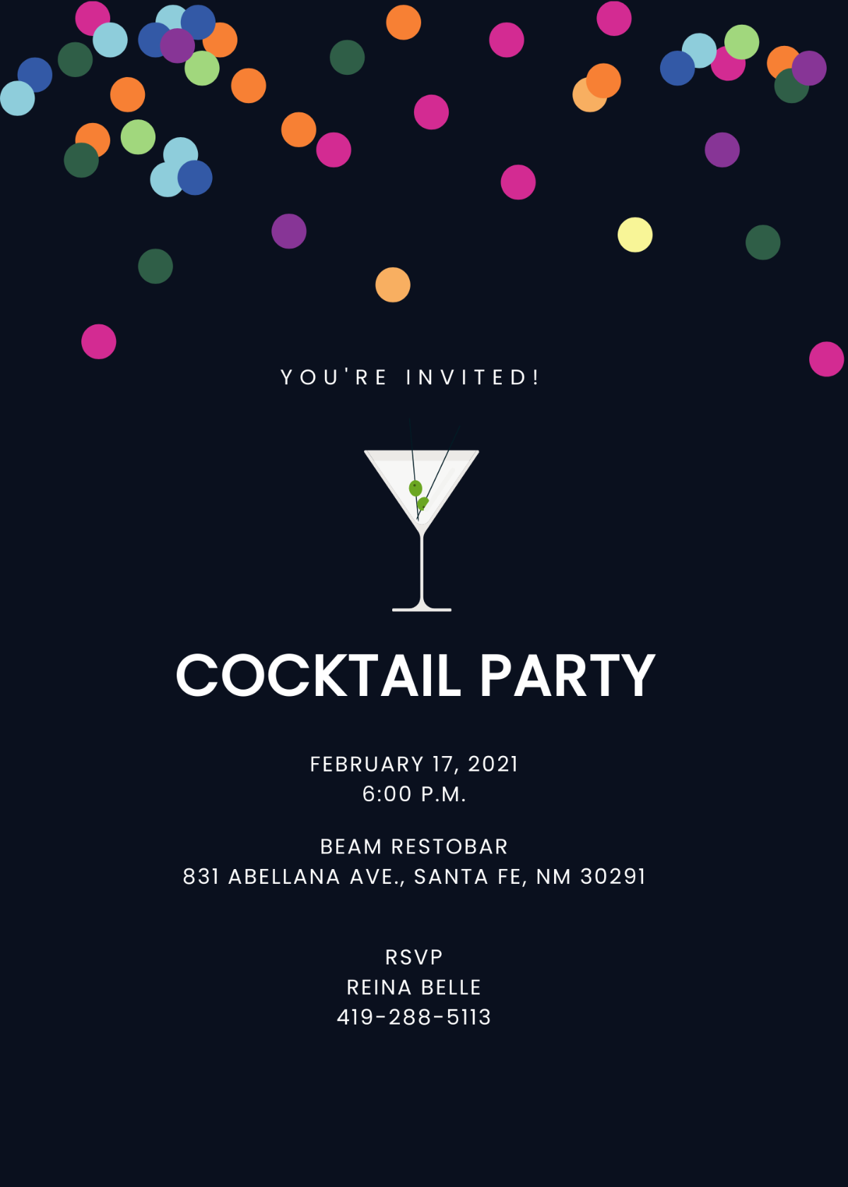 Cocktail Invitation Card Template