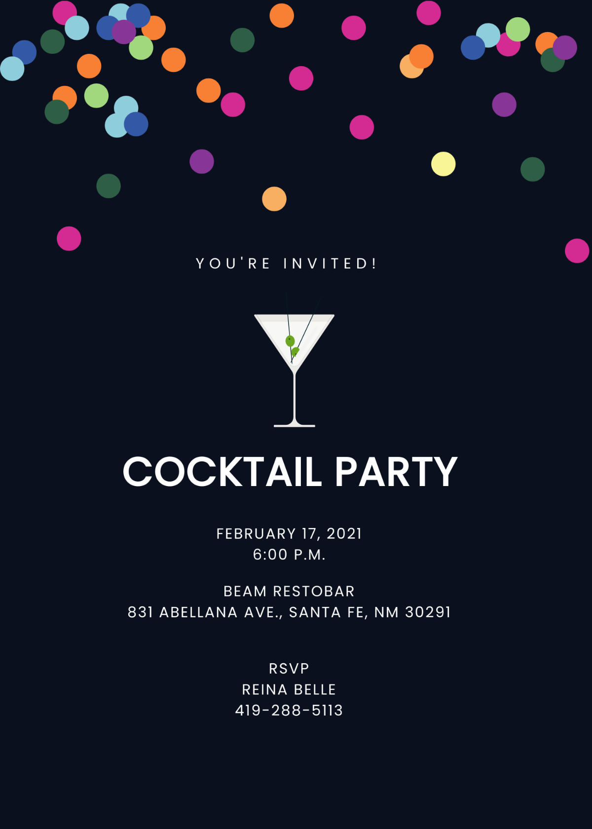 Cocktail Invitation Card