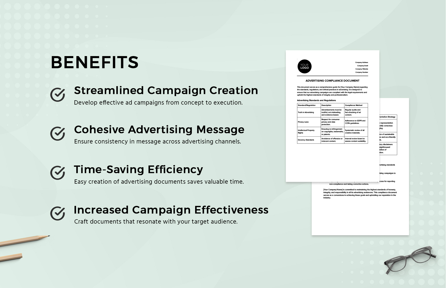 Advertising Compliance Document Template