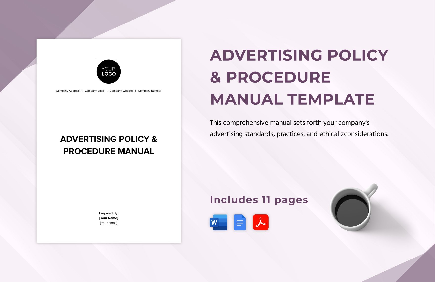 Advertising Policy & Procedure Manual Template in Word, Google Docs, PDF