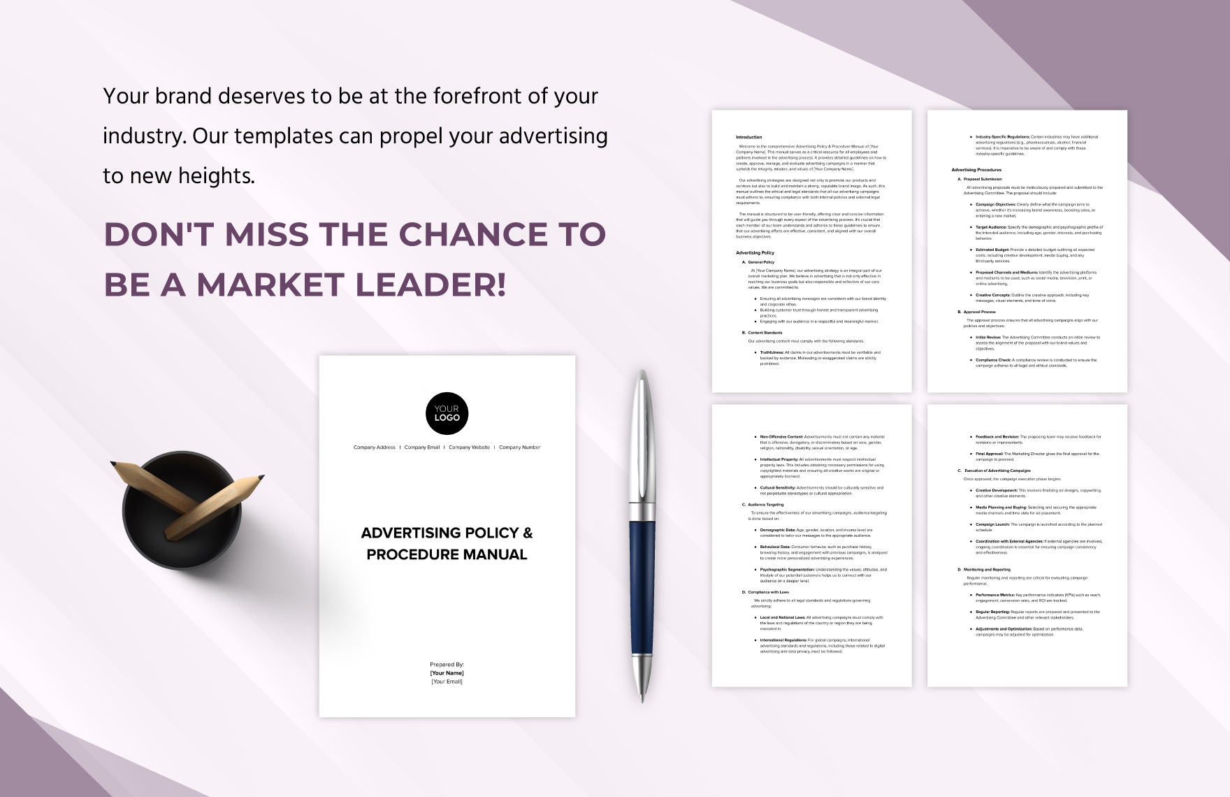 Advertising Policy & Procedure Manual Template