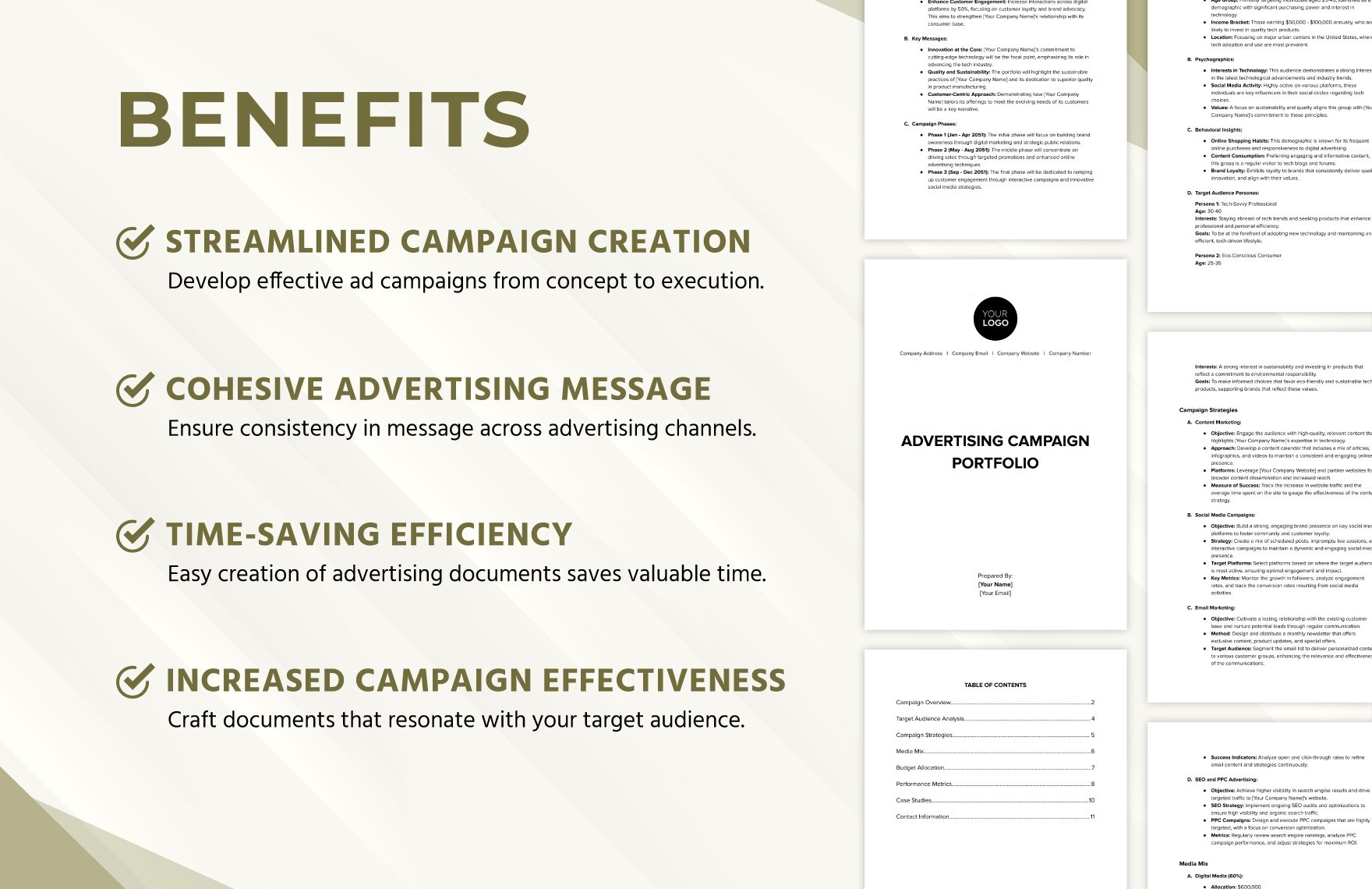 Advertising Campaign Portfolio Template