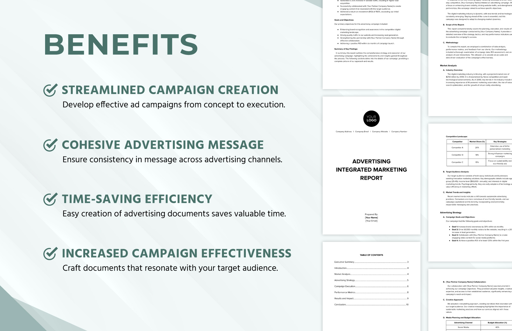 Advertising Integrated Marketing Report Template