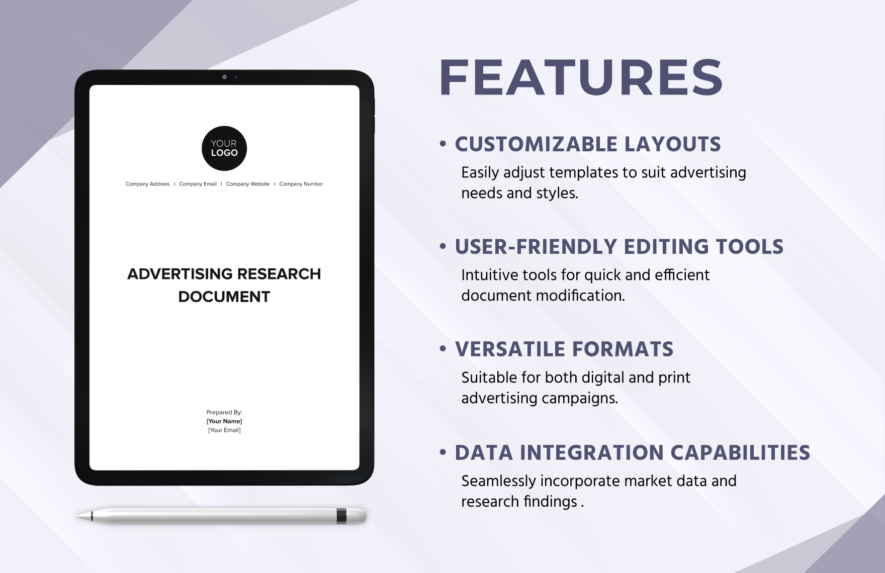 Advertising Research Document Template