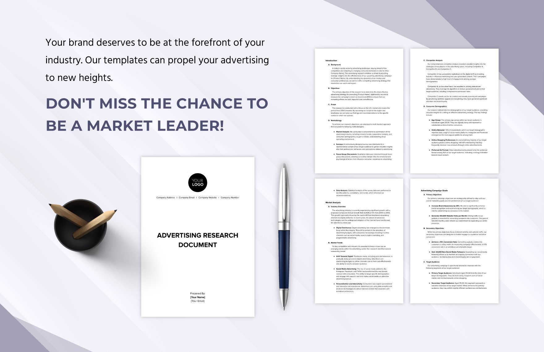 Advertising Research Document Template