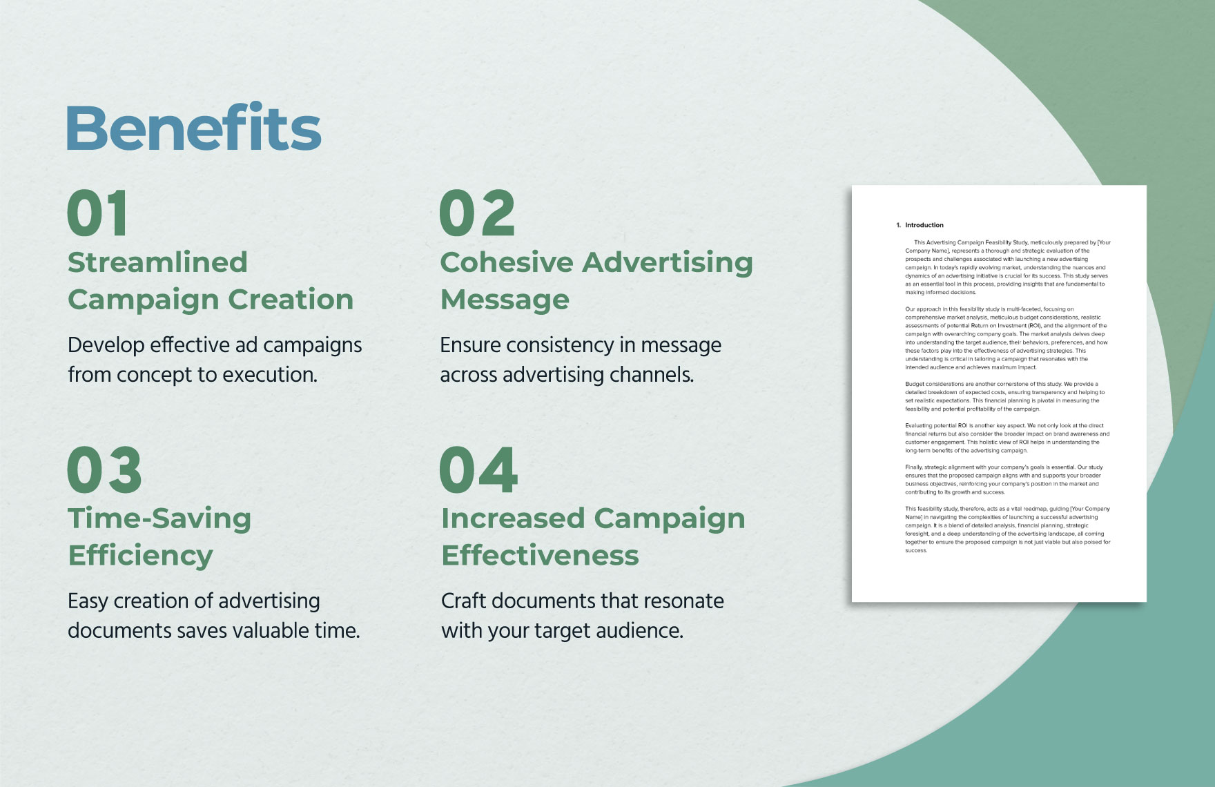 Advertising Campaign Feasibility Study Template