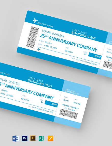 18 Boarding Pass Invitation Templates Free Downloads