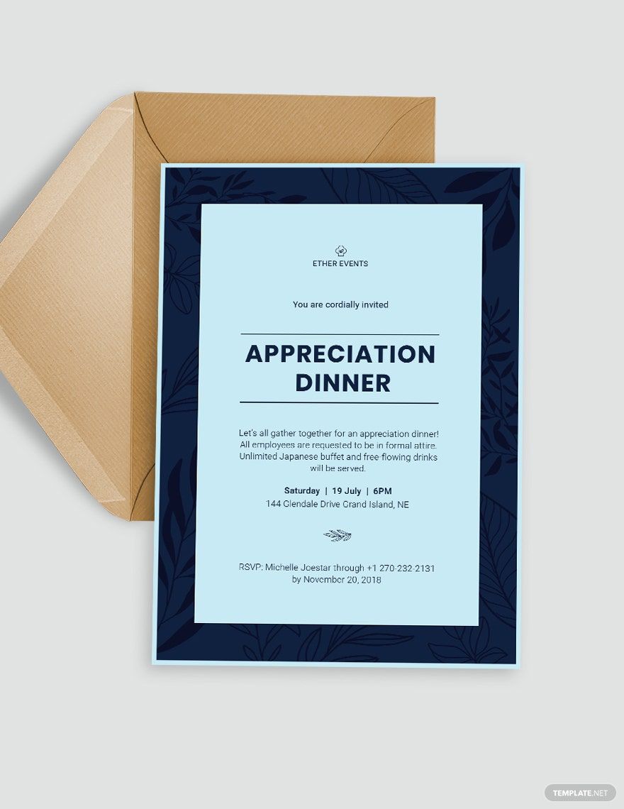 Free Printable Appreciation Dinner Invitation Template