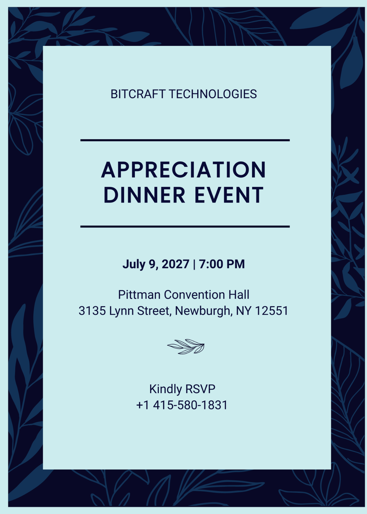 Printable Appreciation Dinner Invitation