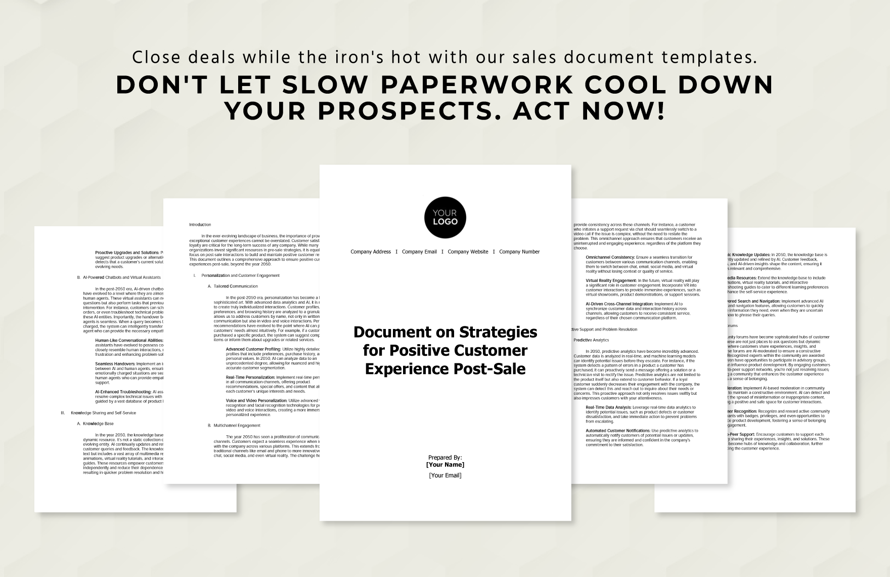 Document on Strategies for Positive Customer Experience Post-Sale Template