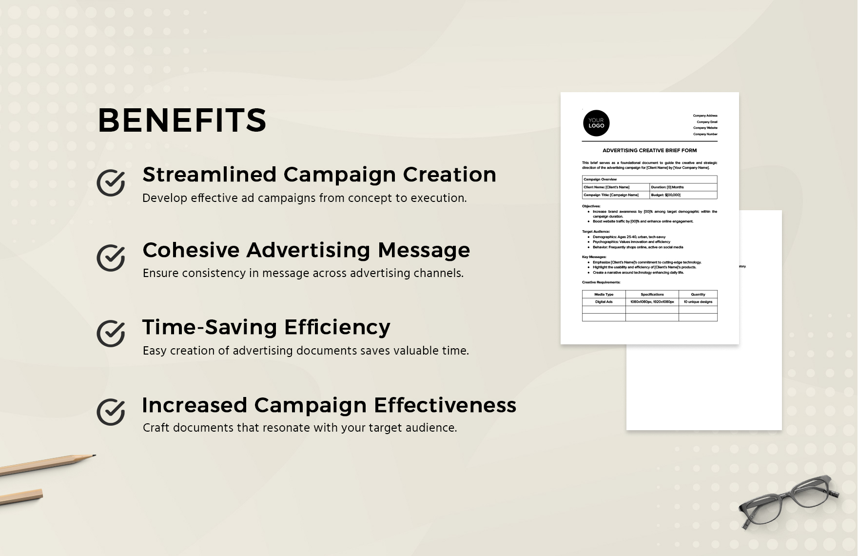 Advertising Creative Brief Form Template