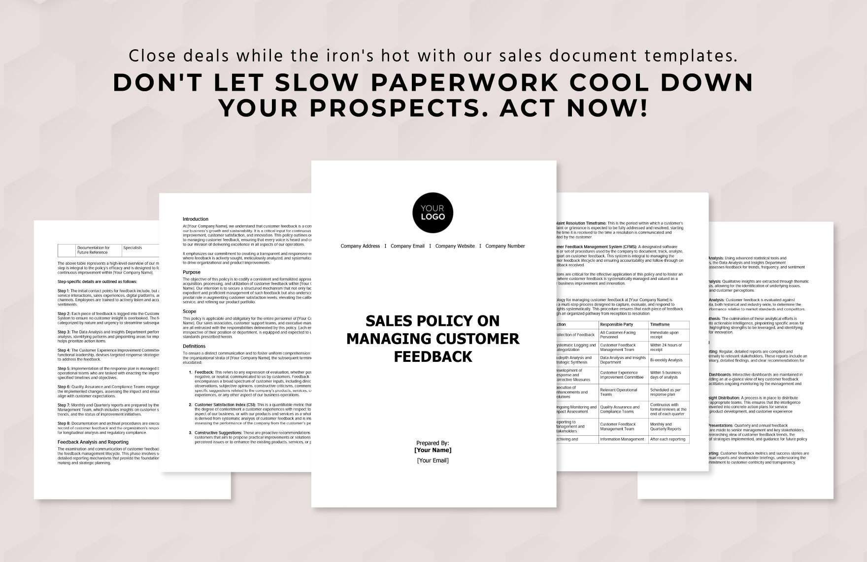 Sales Policy on Managing Customer Feedback Template