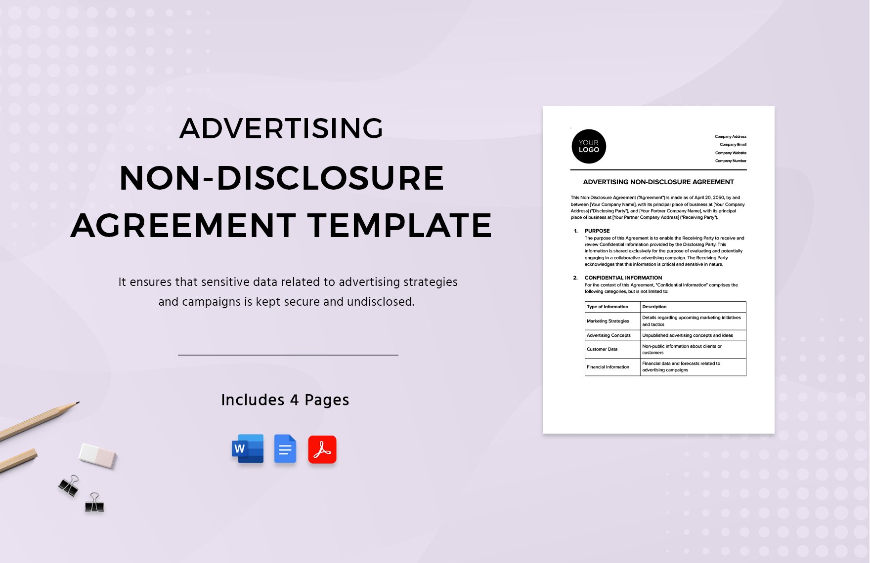 Advertising Non-Disclosure Agreement Template