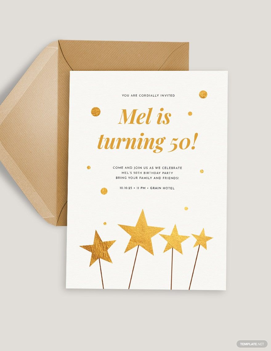 Printable Birthday Card Invitation Template