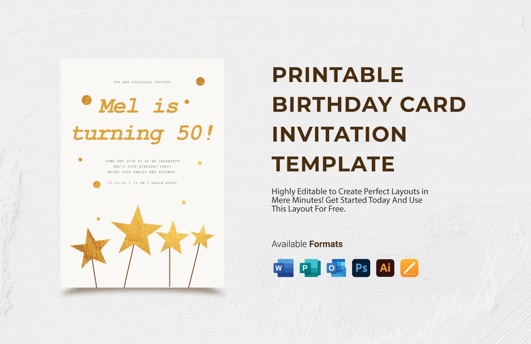 Printable Birthday Card Invitation Template