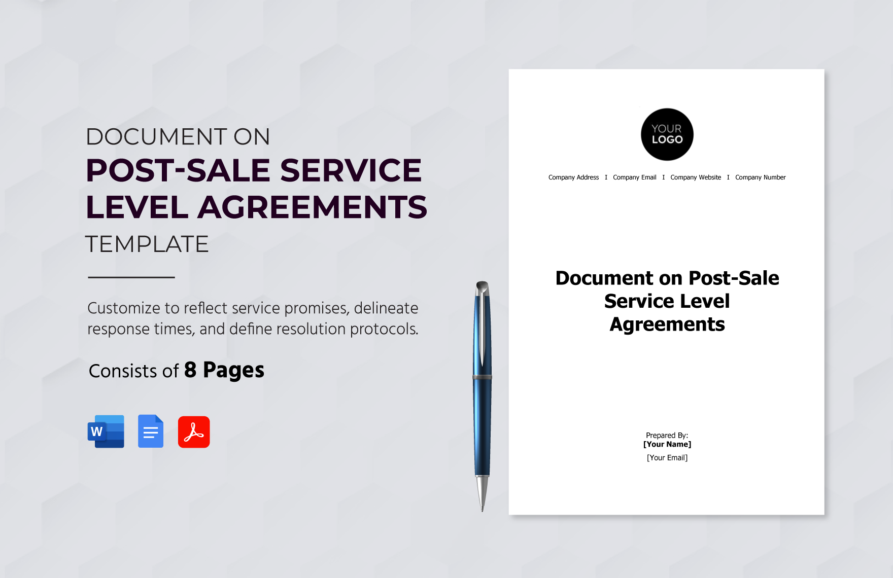 Document on Post-Sale Service Level Agreements Template