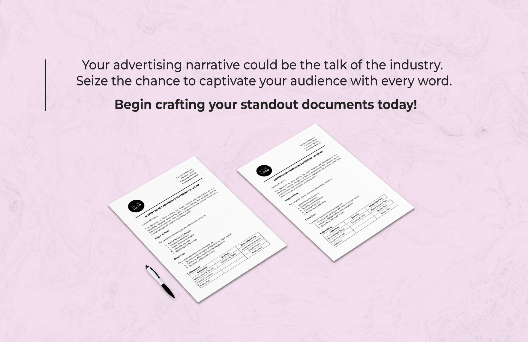 Advertising Campaign Statement of Work Template