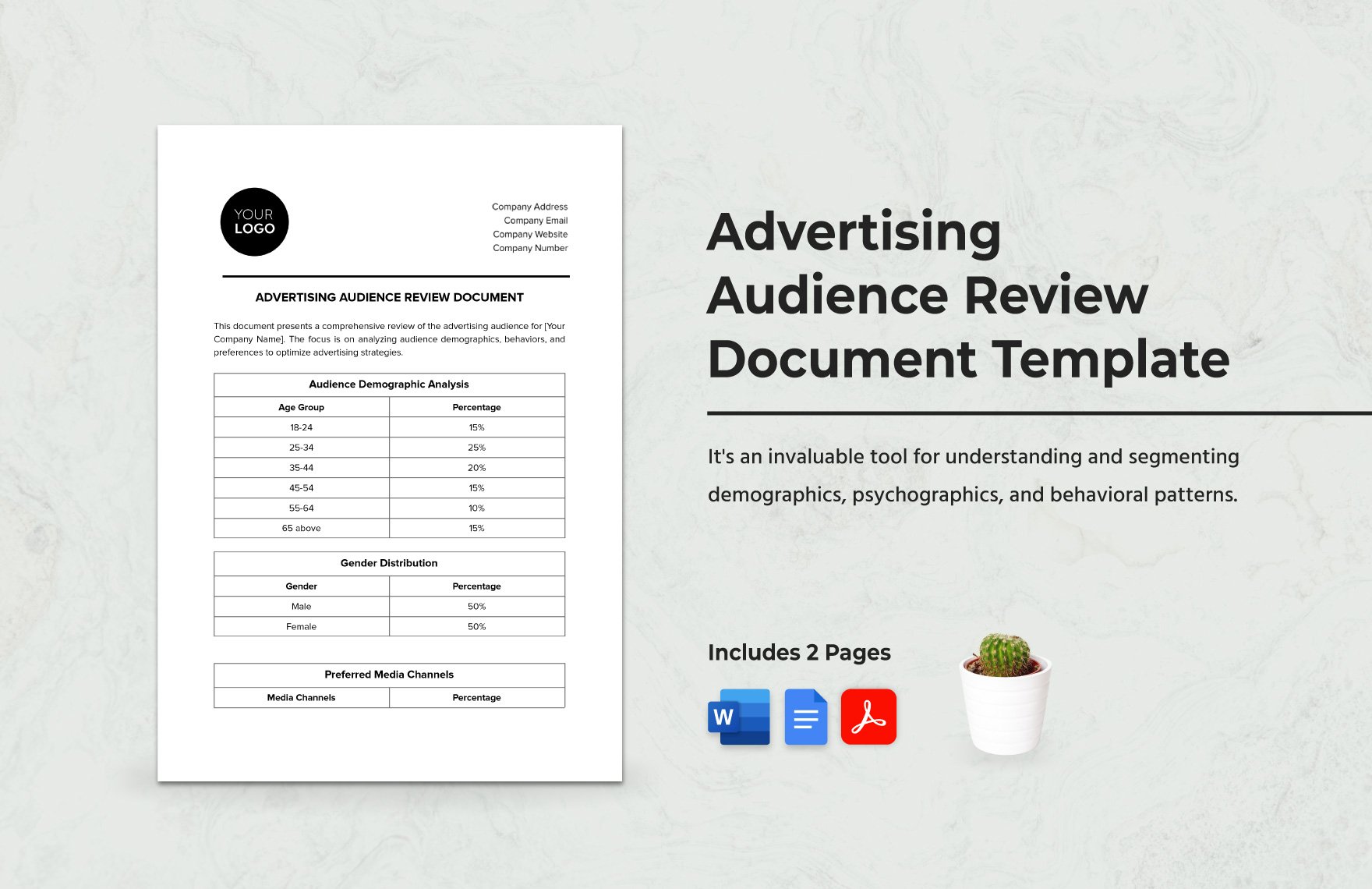 Advertising Audience Review Document Template in Word, Google Docs, PDF