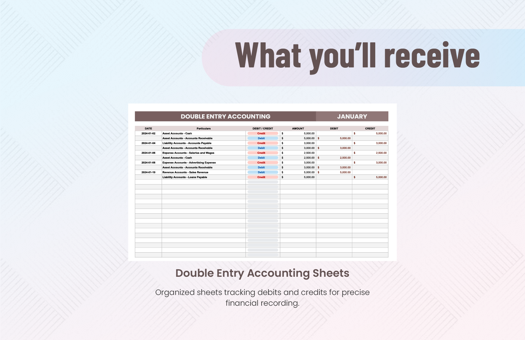 Double Entry Accounting Template