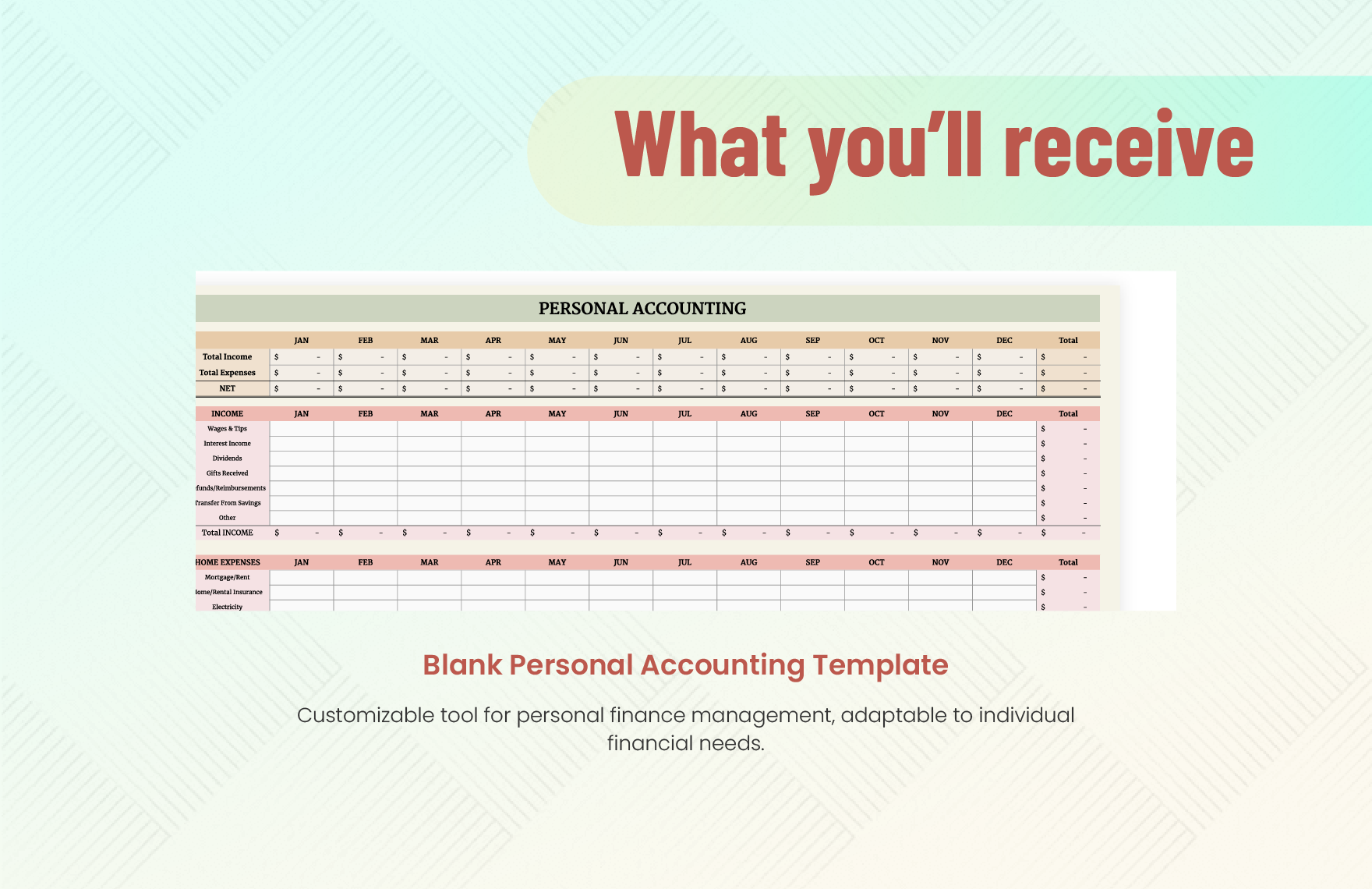 Personal Accounting Template