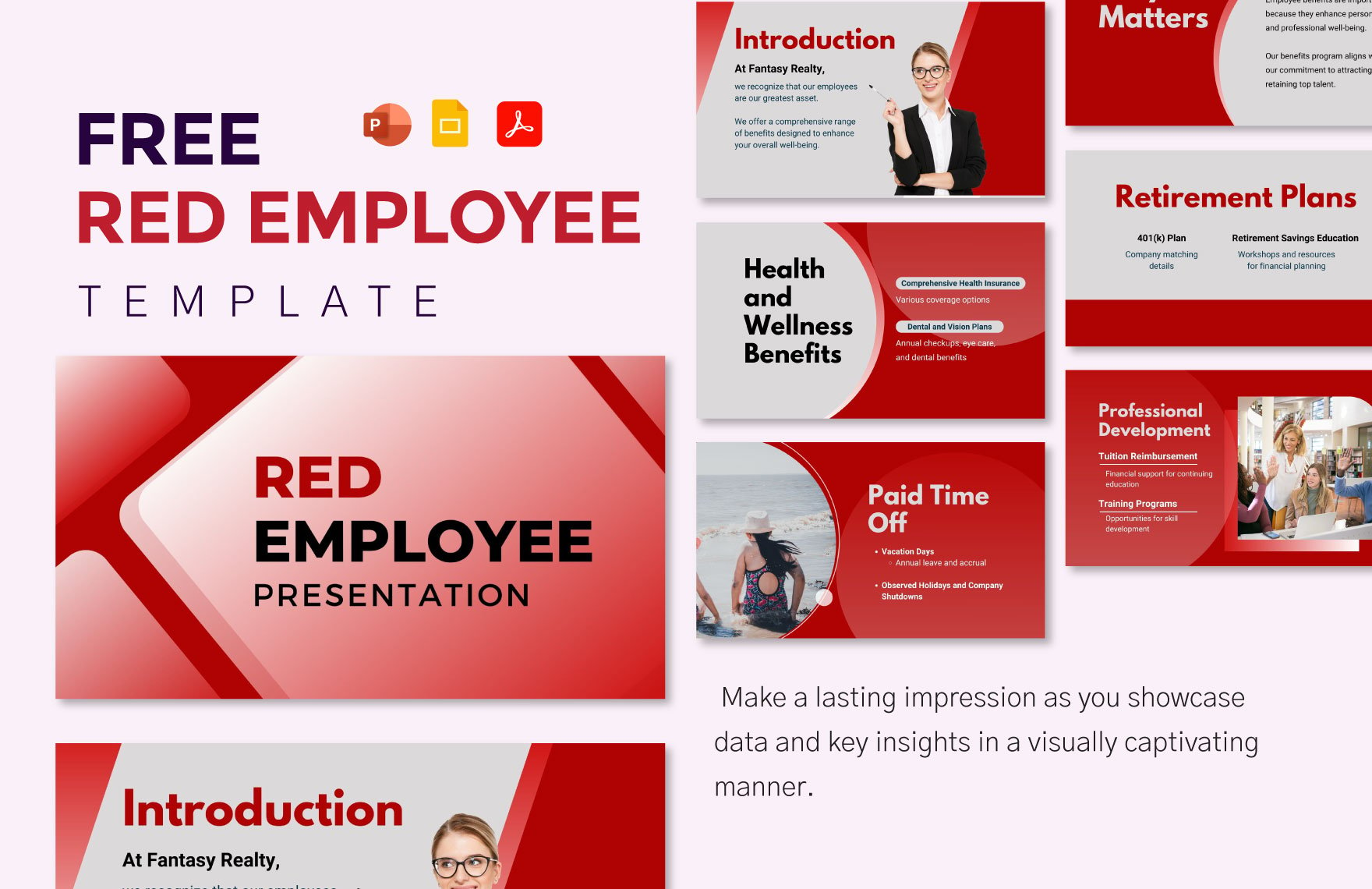 Free Red Employee Template in PDF, PowerPoint, Google Slides