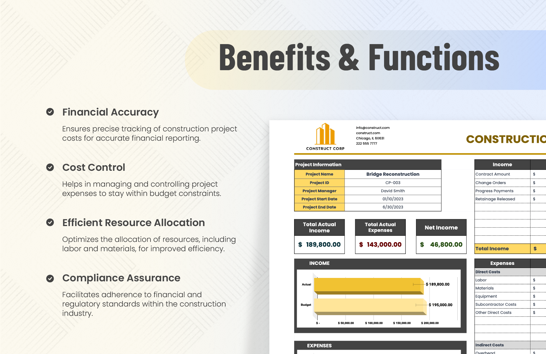 Construction Accounting Template