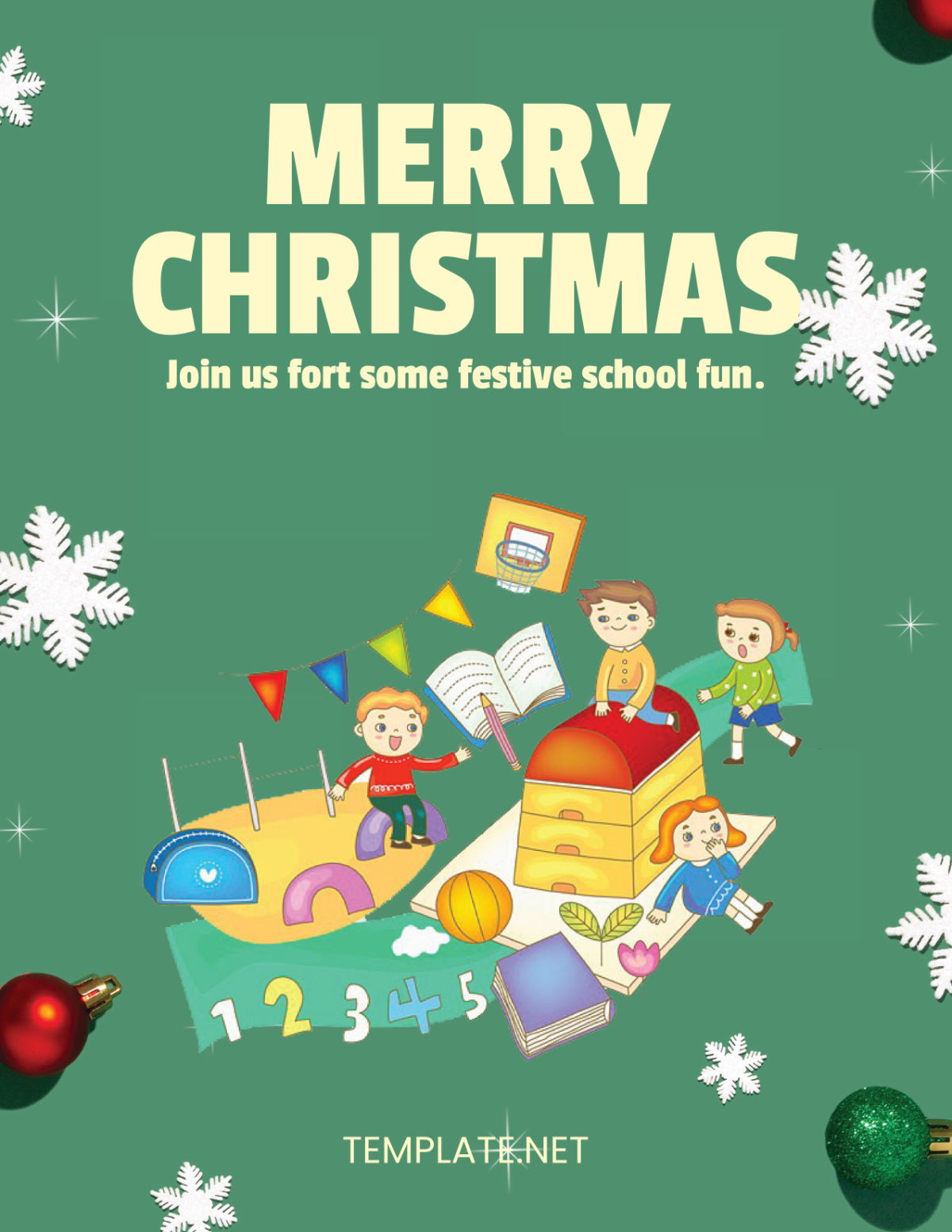 School Christmas Flyer Template
