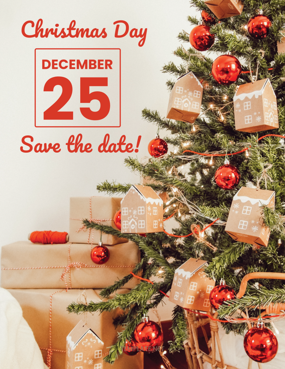 Free Save the Date Christmas Flyer Template