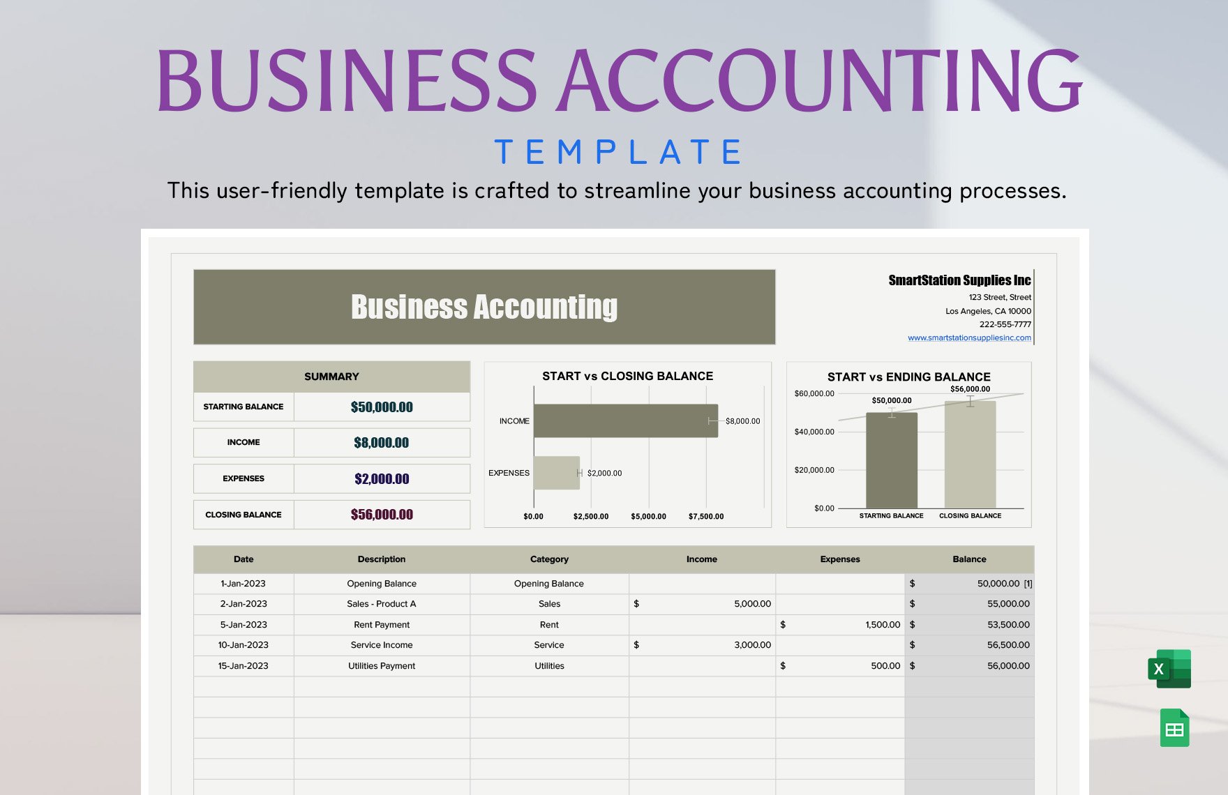 Business Accounting Template