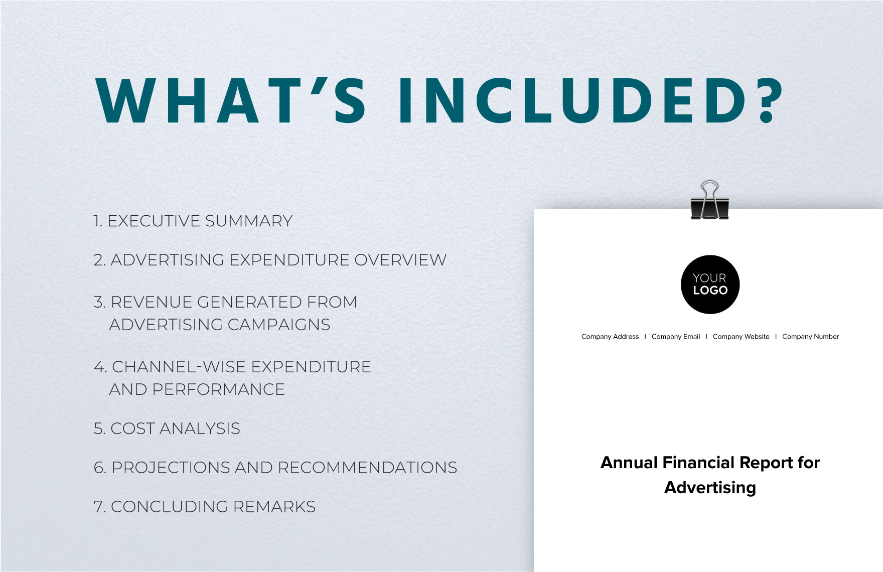 Annual Financial Report for Advertising Template