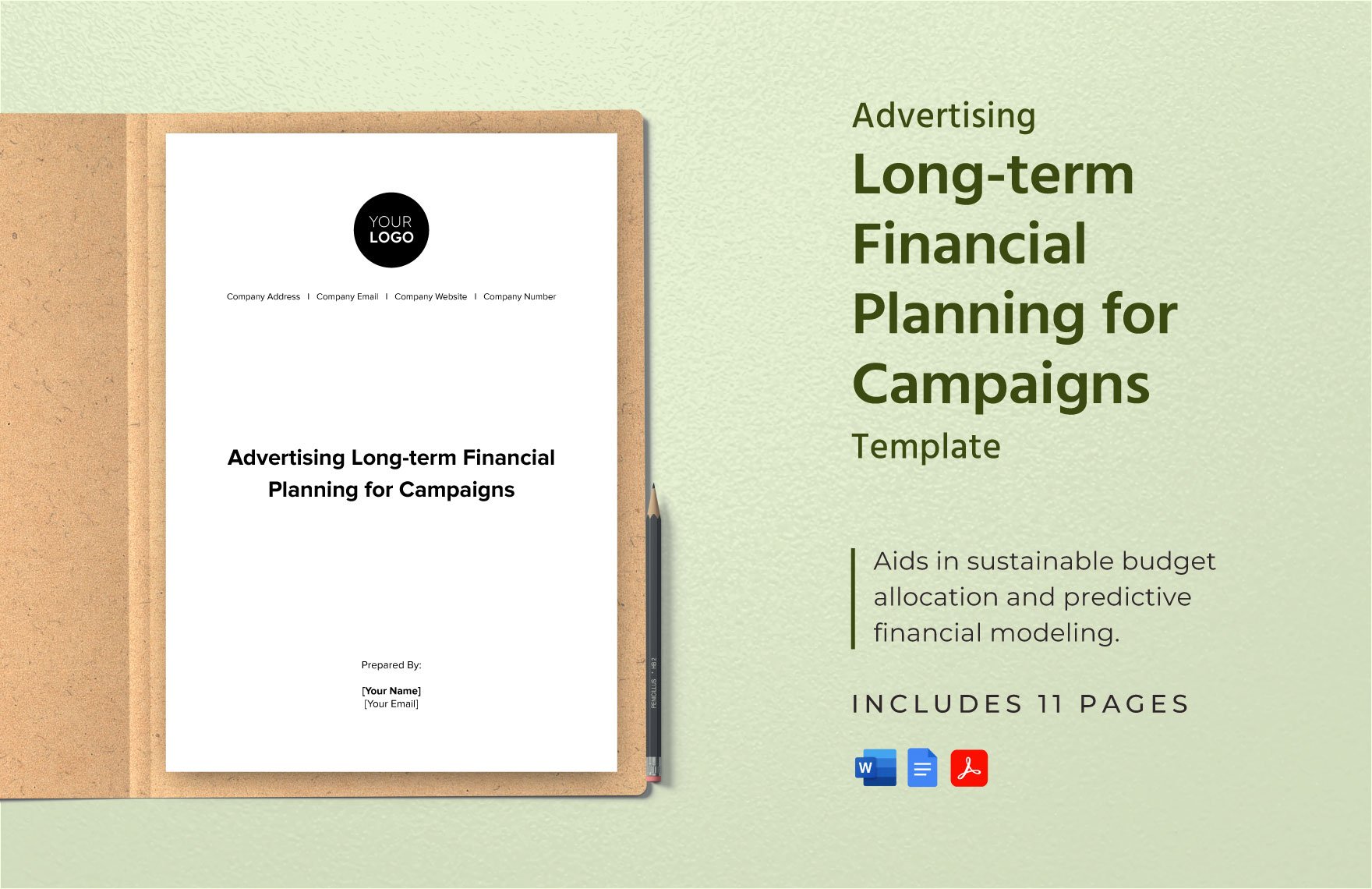 Advertising Long-term Financial Planning for Campaigns Template in Word, Google Docs, PDF