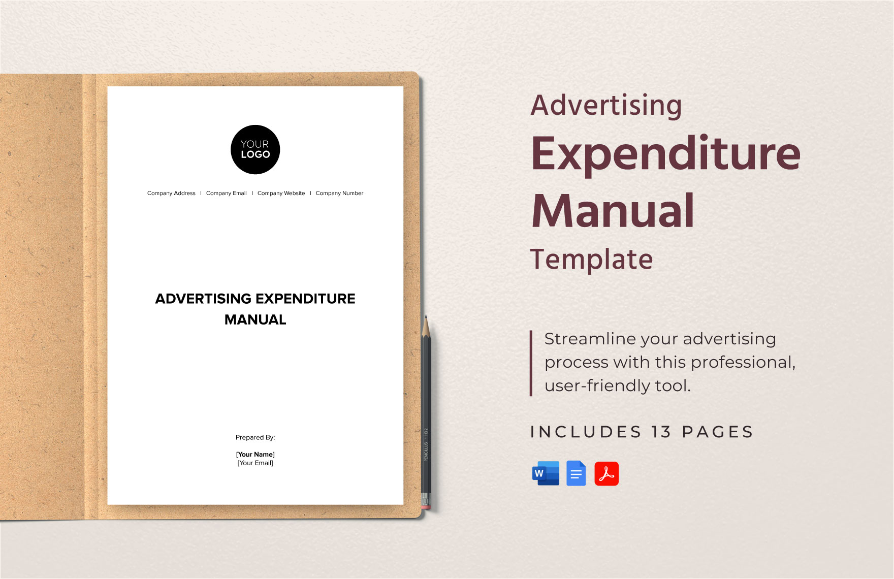 Advertising Expenditure Manual Template in Word, Google Docs, PDF