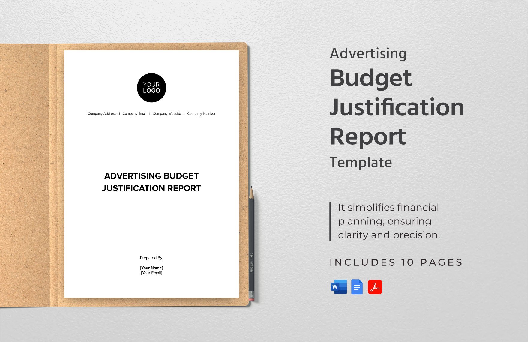 Advertising Budget Justification Report Template in Word, Google Docs, PDF