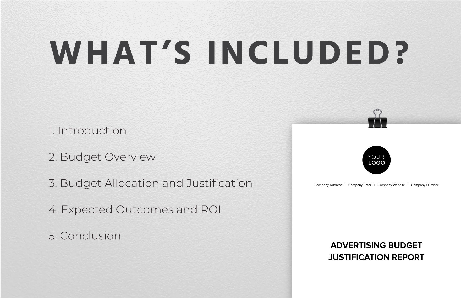 Advertising Budget Justification Report Template