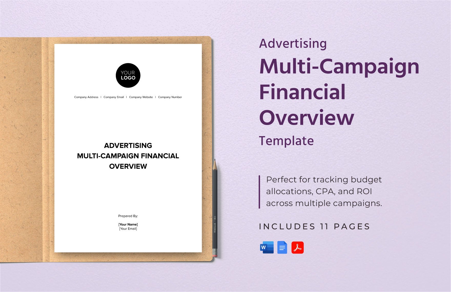 Advertising Multi-Campaign Financial Overview Template in Word, Google Docs, PDF