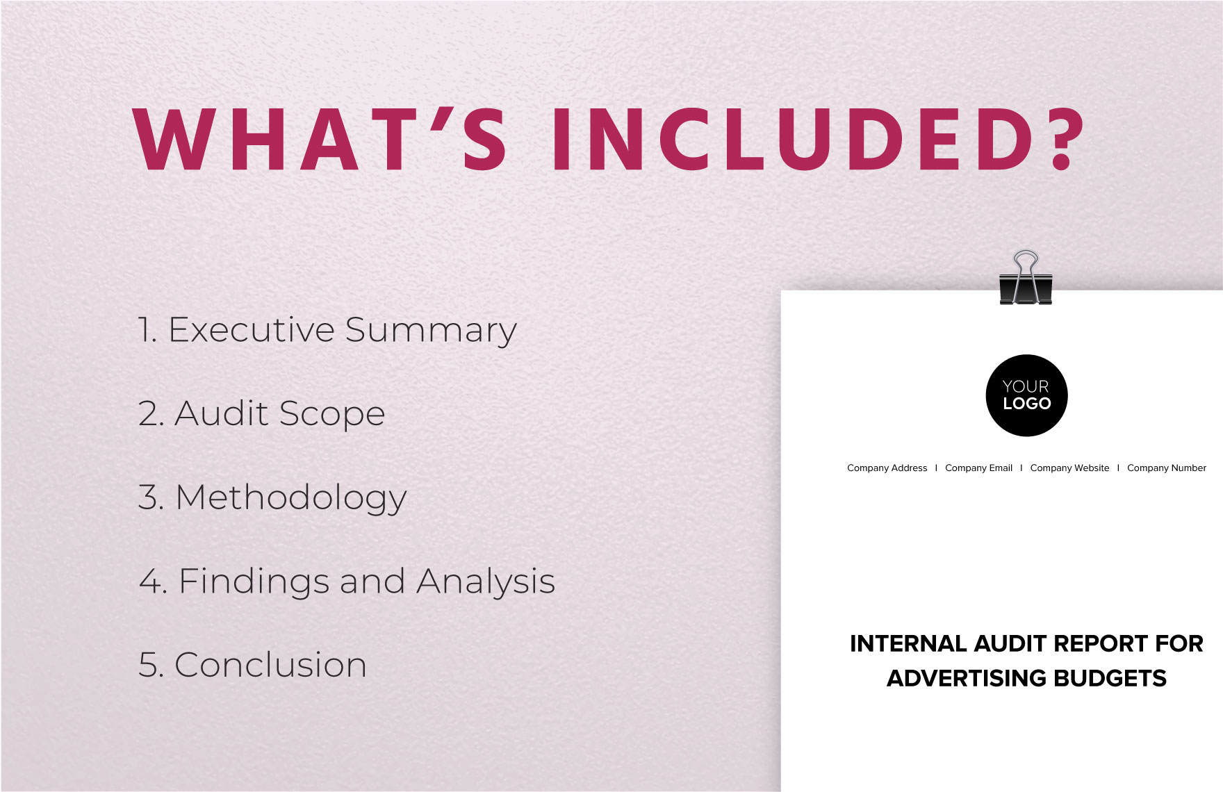 Internal Audit Report for Advertising Budgets Template
