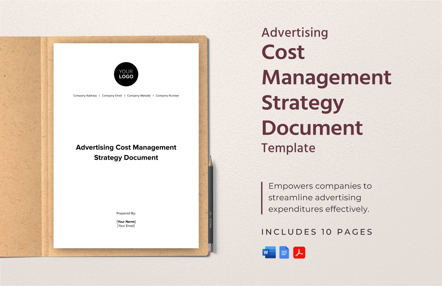 Advertising Cost Management Strategy Document Template in Word, Google Docs, PDF