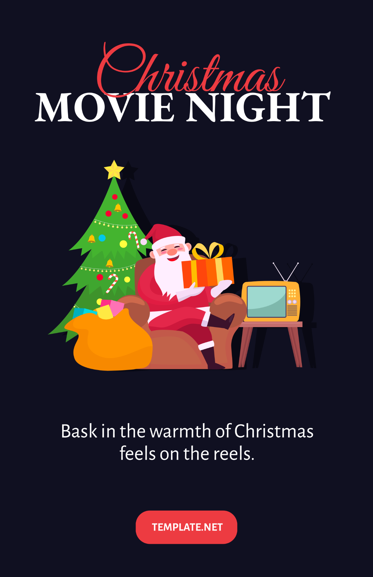 Christmas Movie Night Poster Template