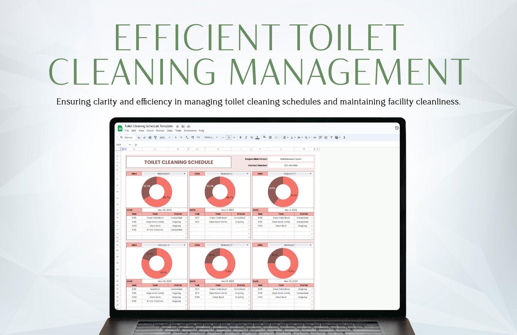 Toilet Cleaning Schedule Template