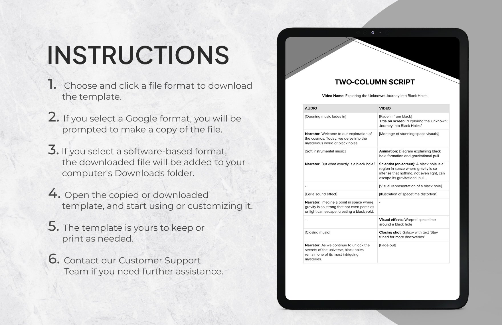 Two Column Script Template in Word PDF Google Docs Download