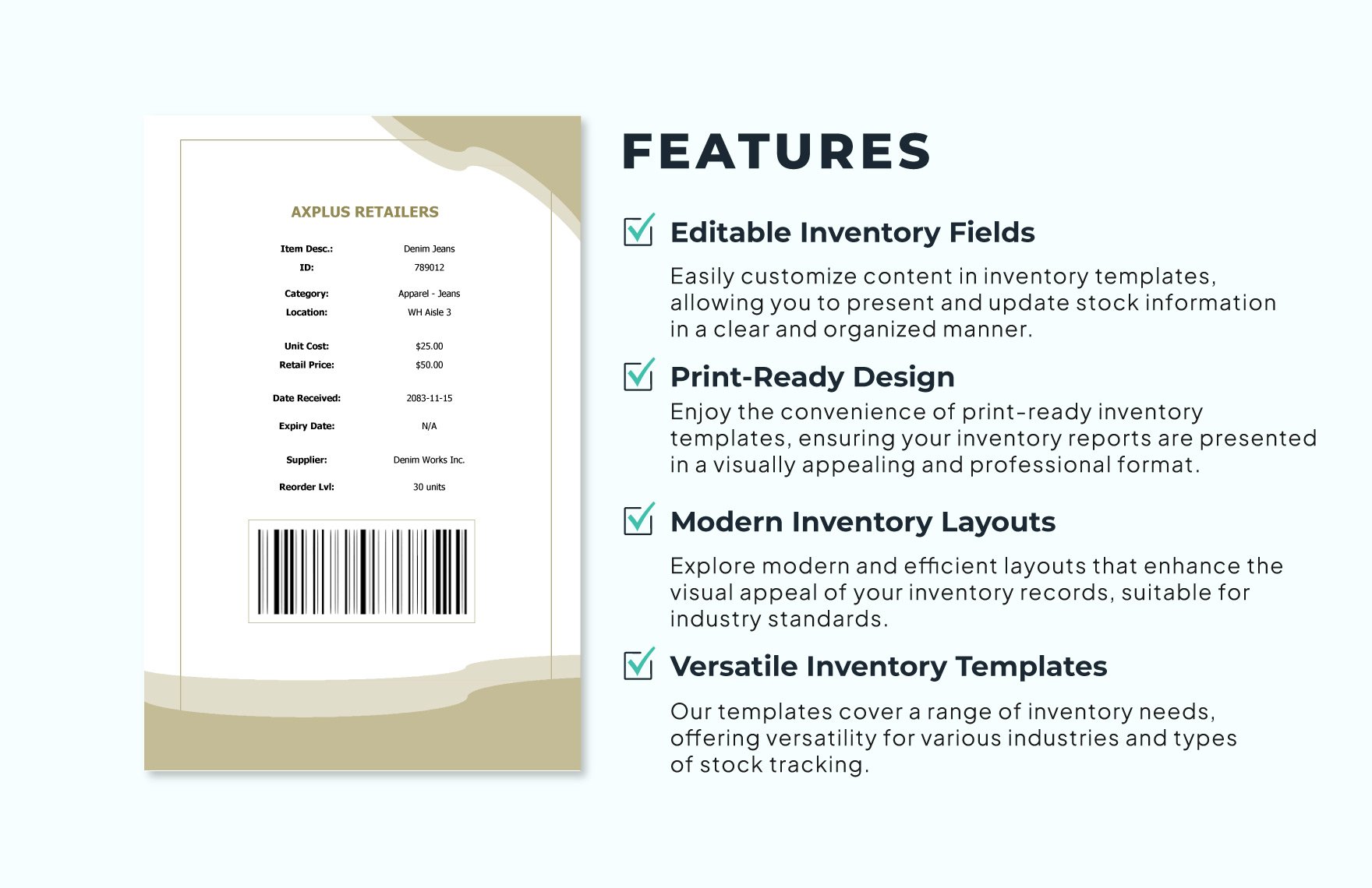 Inventory Label Template