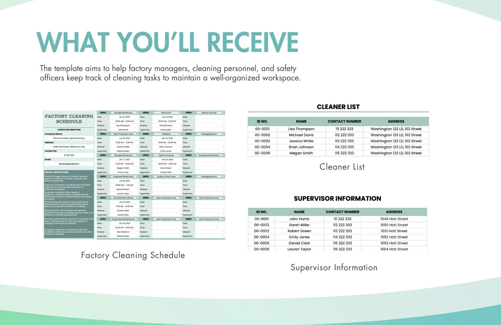Factory Cleaning Schedule Template