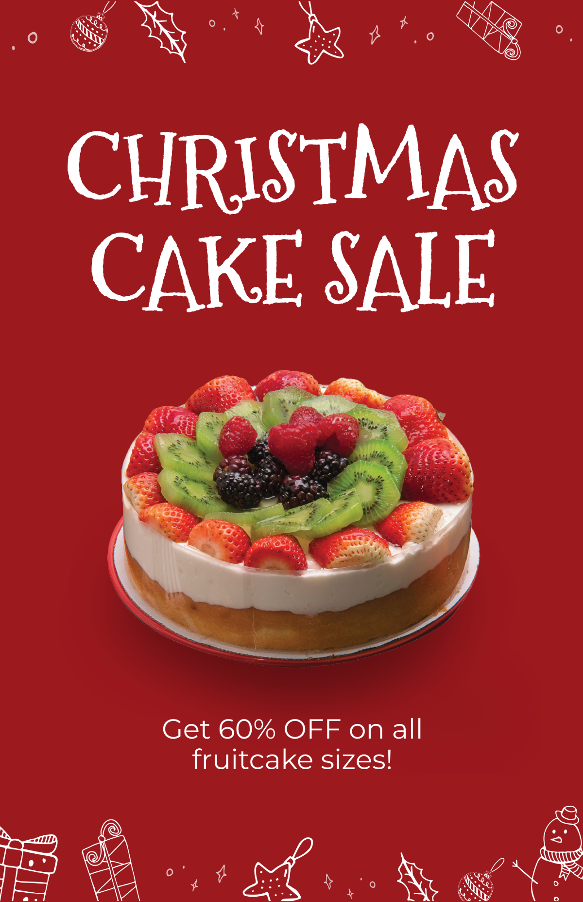 Christmas Cake Sale Poster Template