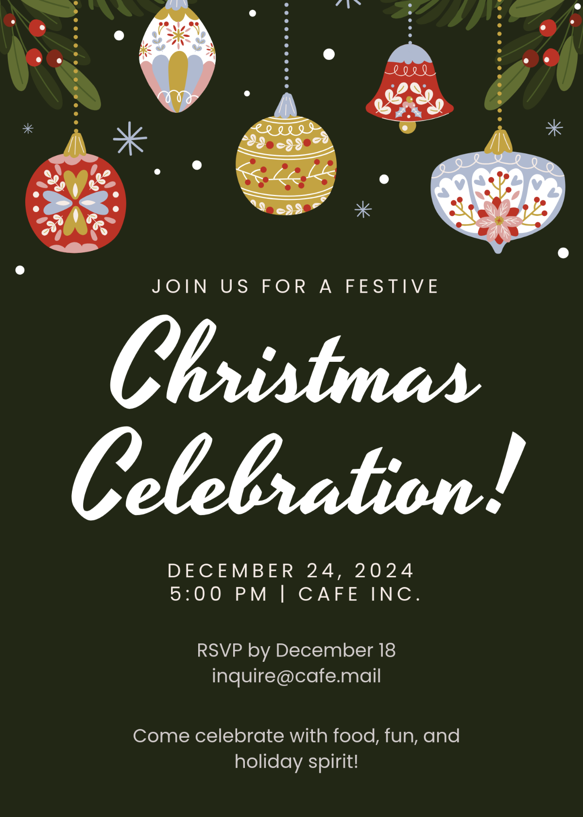 Free Christmas Invitation Template