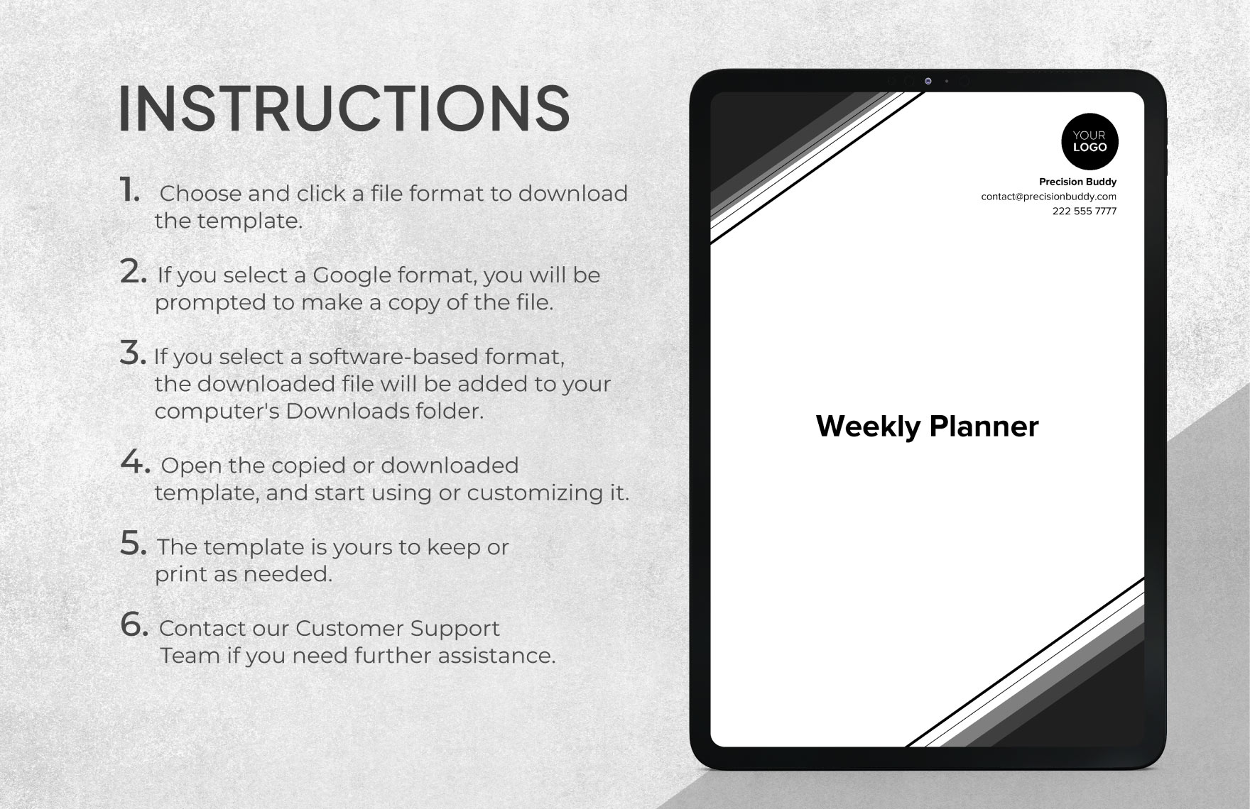 Sample Weekly Planner Template