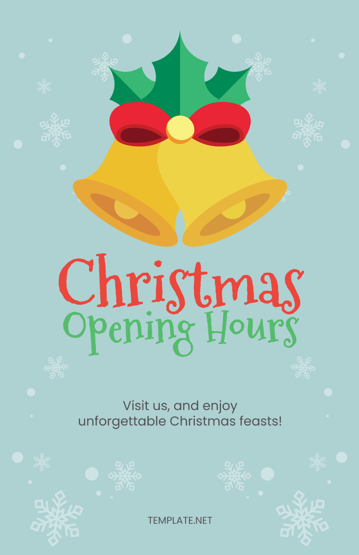 Christmas Opening Hours Poster Template